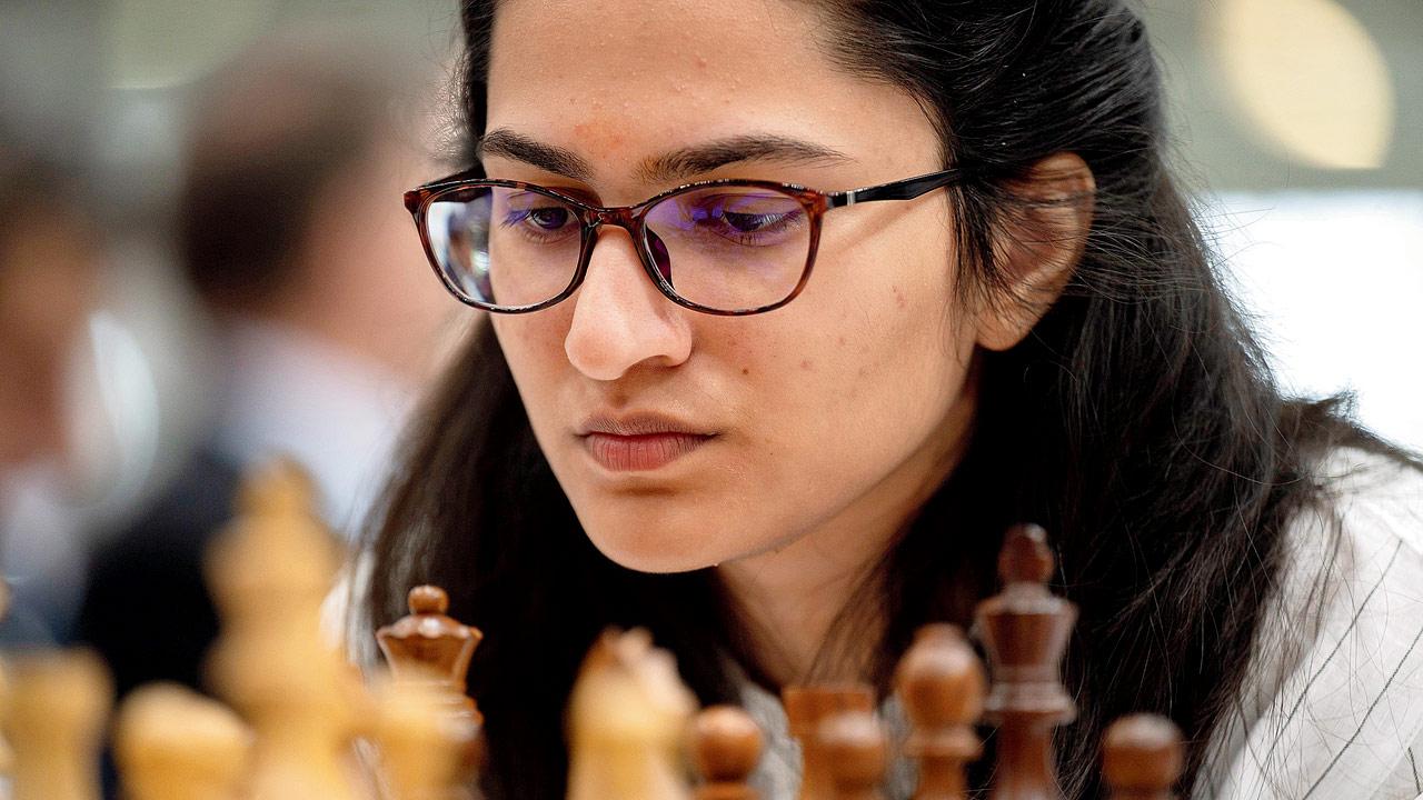 Vantika Agrawal during her win yesterday