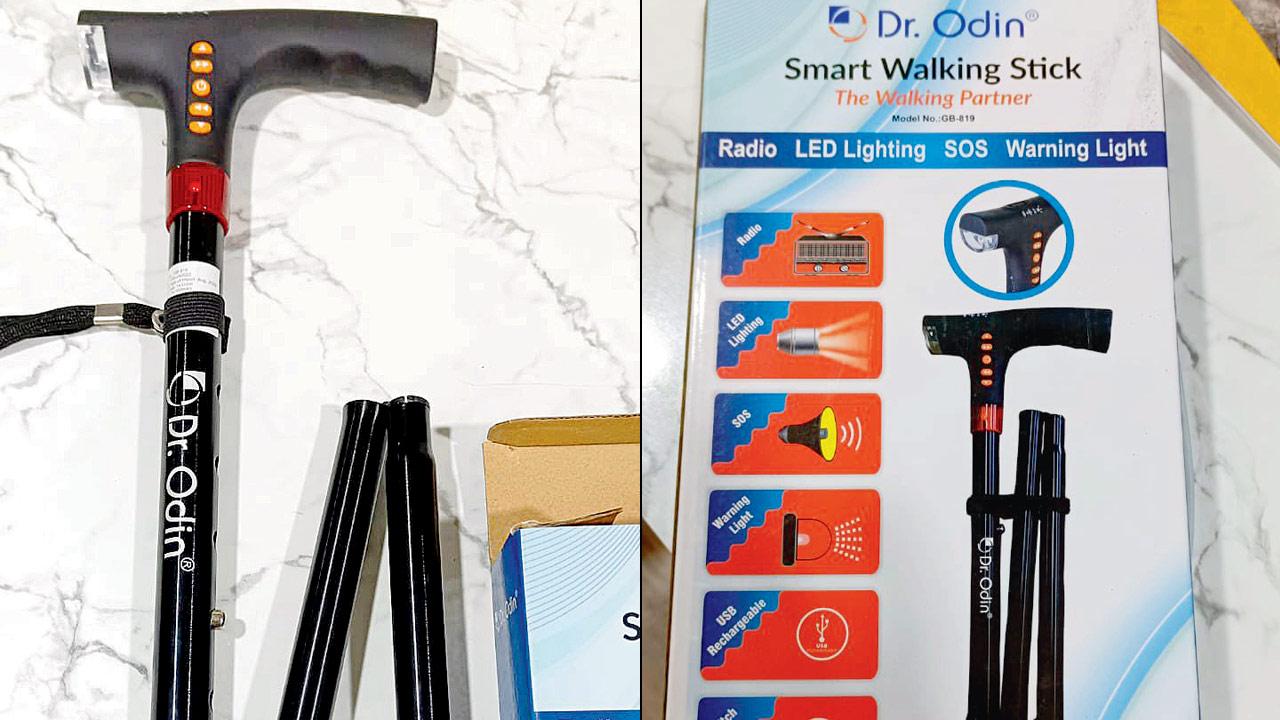 Smart walking sticks acquired for differently abled and senior citizens by the civic body. Pics/Navneet Barhate