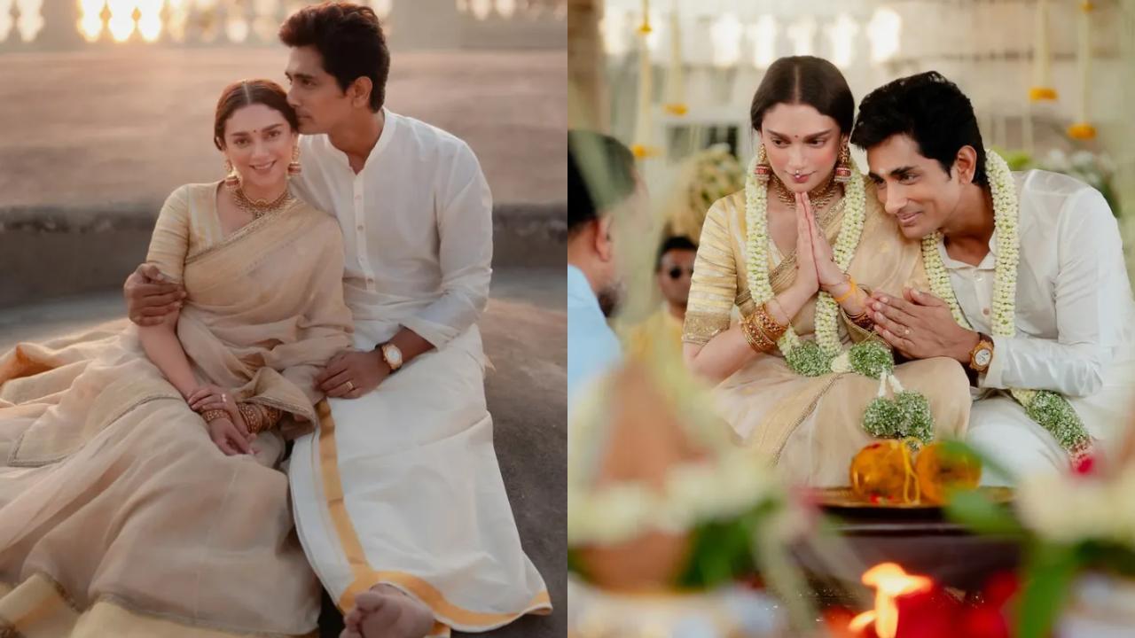 Surprise! Aditi Rao Hydari and Siddharth are now married, share pics from intimate temple wedding
