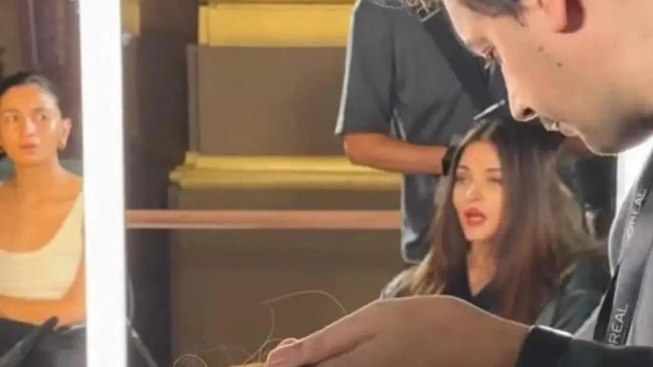 Aishwarya Rai Bachchan and Alia Bhatt got their glam on together moments before Paris Fashion Week. Read more