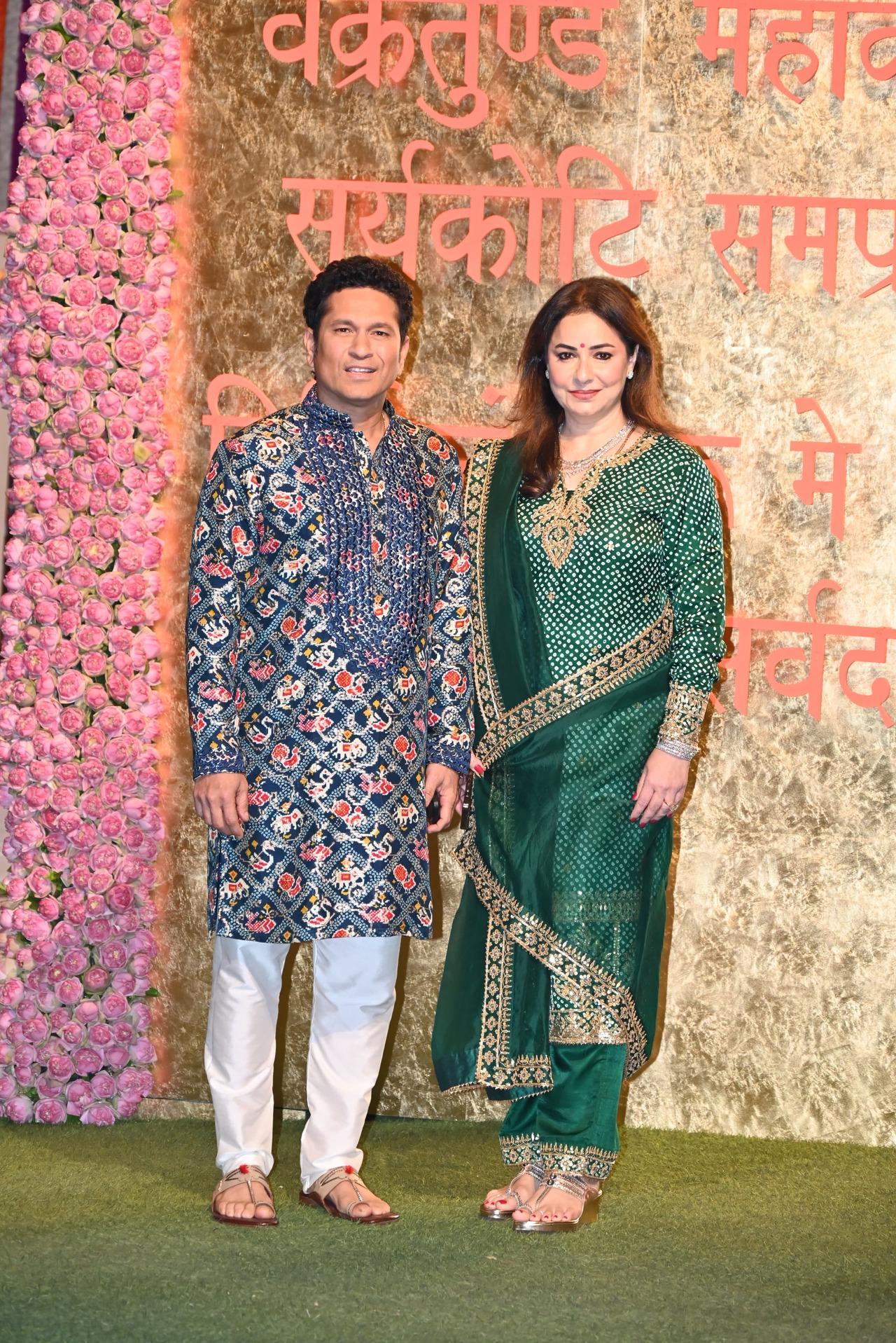 Cricketing legend Sachin Tendulkar with his wife Anjali