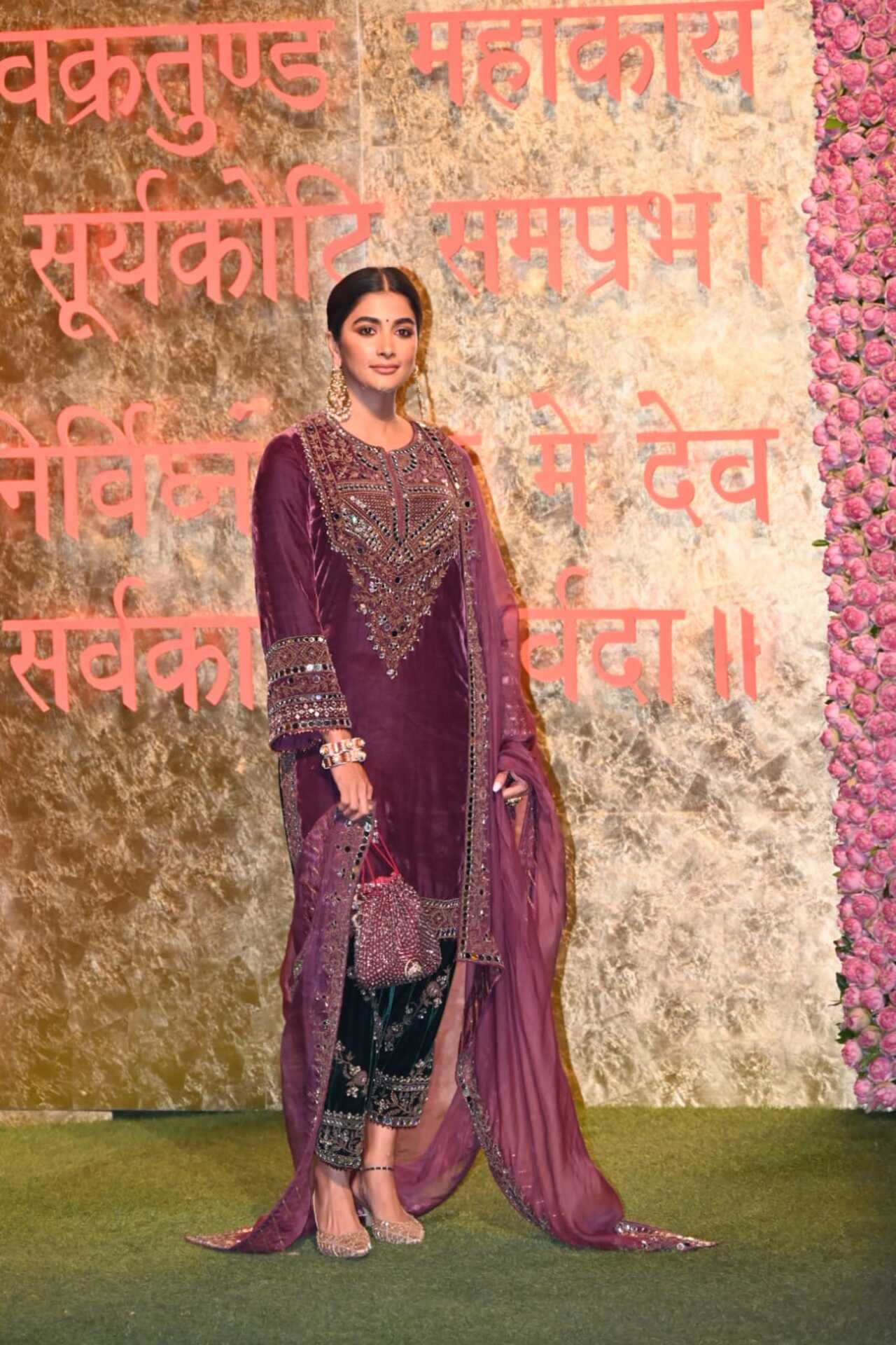 Pooja Hegde goes all violet for the night