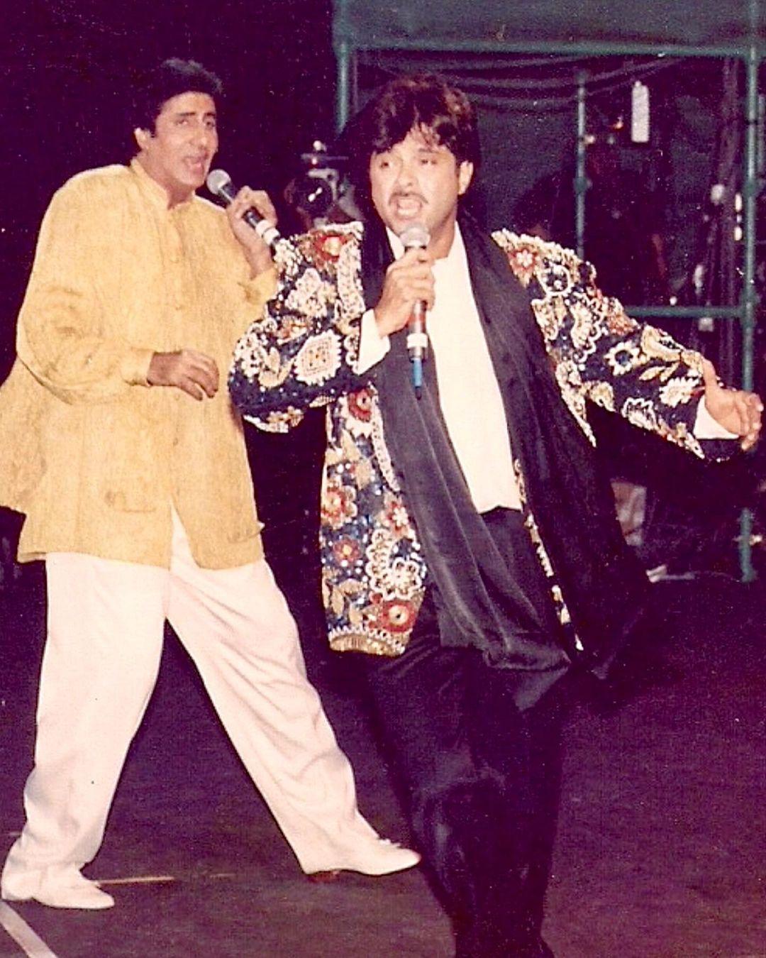Anil Kapoor with Amitabh Bachchan at the historic tour of US, Canada, George Town (West Indies), and the UK