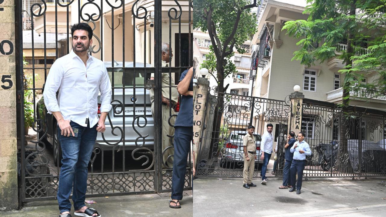 Arbaaz Khan rushes to Malaika Arora's residence; Mumbai police seen marking area of suicide