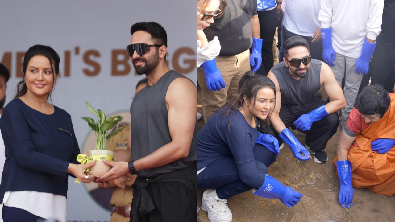 Ayushmann Khurrana cleans up Mumbai's Versova beach after Ganesh Visarjan