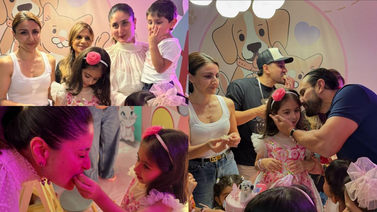 Inside Inaaya's birthday: Kareena Kapoor eats cake, Saif Ali Khan hugs niece