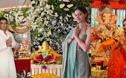 Bollywood celebrities Ananya Panday, Sara Ali Khan, Sonu Sood, and Tusshar Kapoor joined the millions of devotees celebrating Ganesh Chaturthi by bringing home Lord Ganesha. Take a look