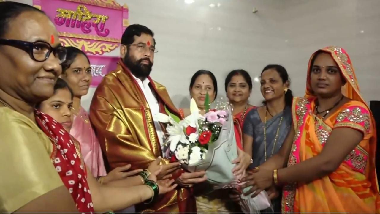 Ahead of the Maharashtra Assembly polls, Chief Minister Eknath Shinde launched a campaign to create awareness on 10 schemes of his Mahayuti government, including the popular 'Majhi Ladki Bahin Yojana'. Pic/X