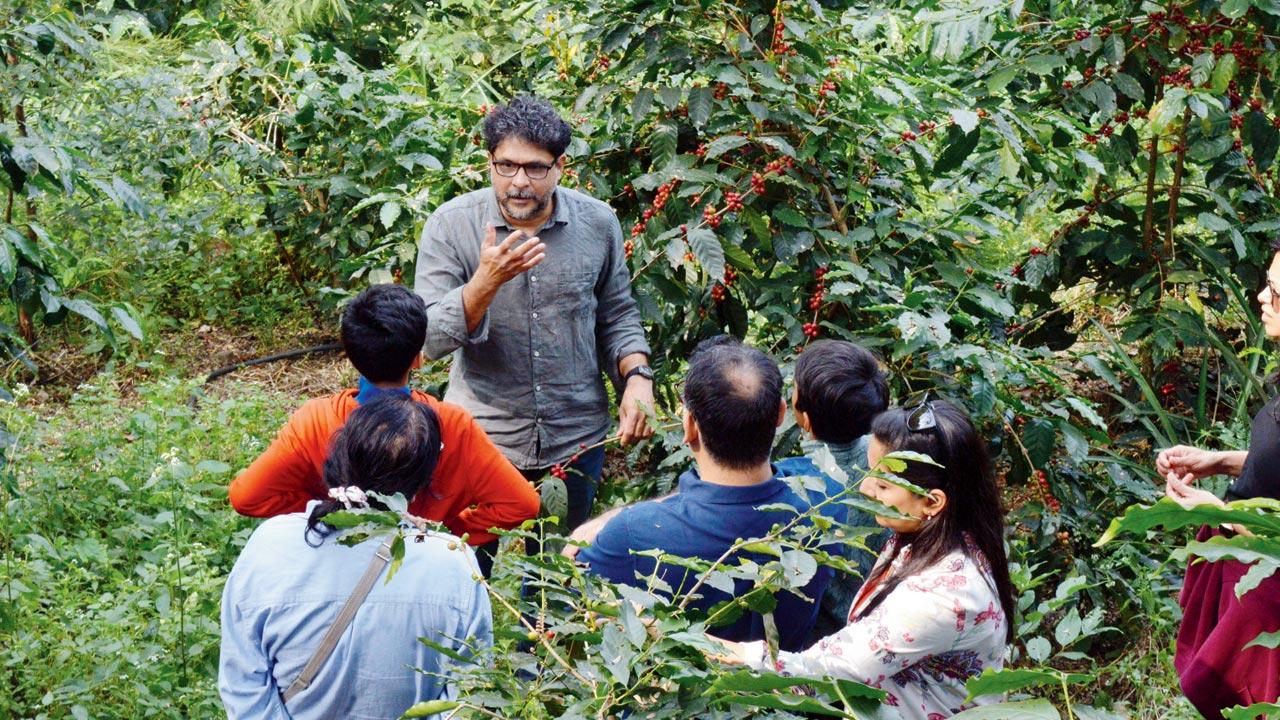 Ashwin Paranjpe at Gorus Forest Farm, where he grows his coffee, Wof Zerash