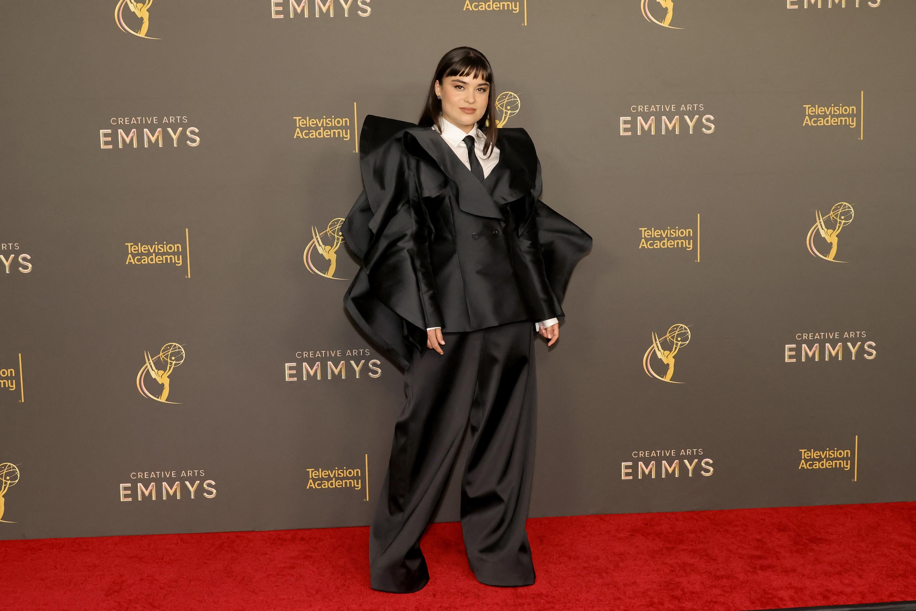 Devery Jacobs attends the 76th Creative Arts Emmys Winner's Walk at Peacock Theater