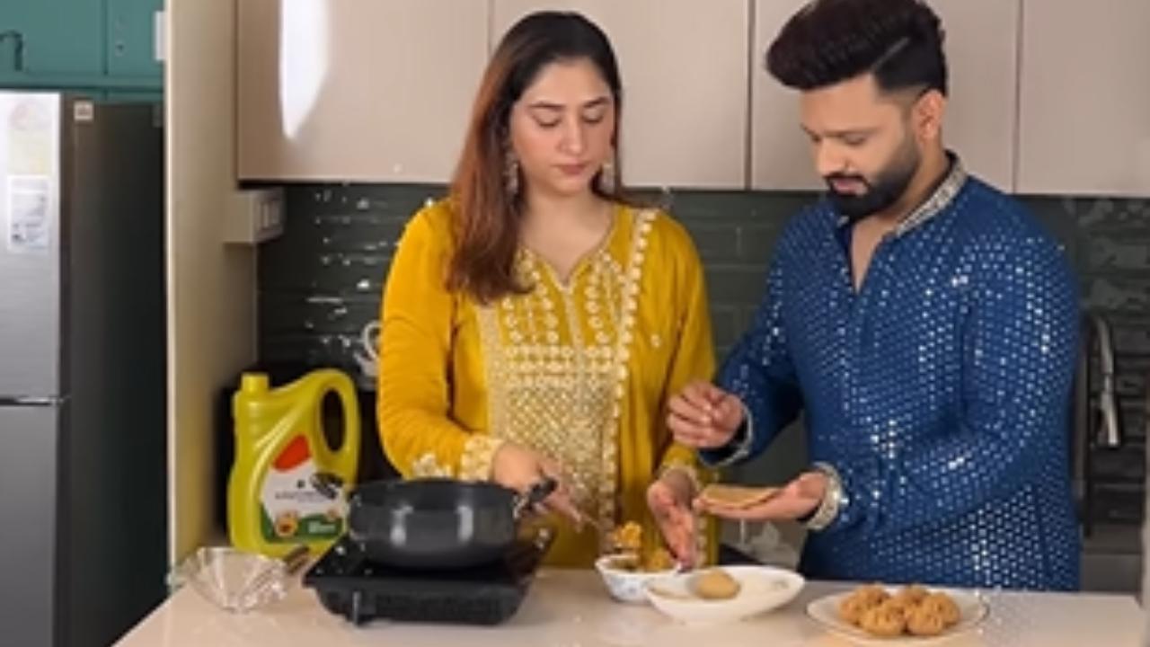 Rahul Vaidya & Disha Parmar make homemade modaks for Ganesh Chaturthi 2024