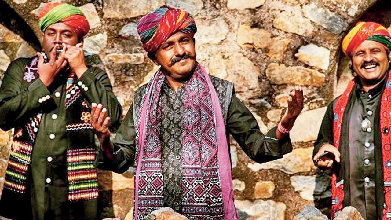 (From left) Sawai Khan Shama, Mange Khan and Magada Khan of Barmer Boys at a previous performance. Pic Courtesy/Instagram