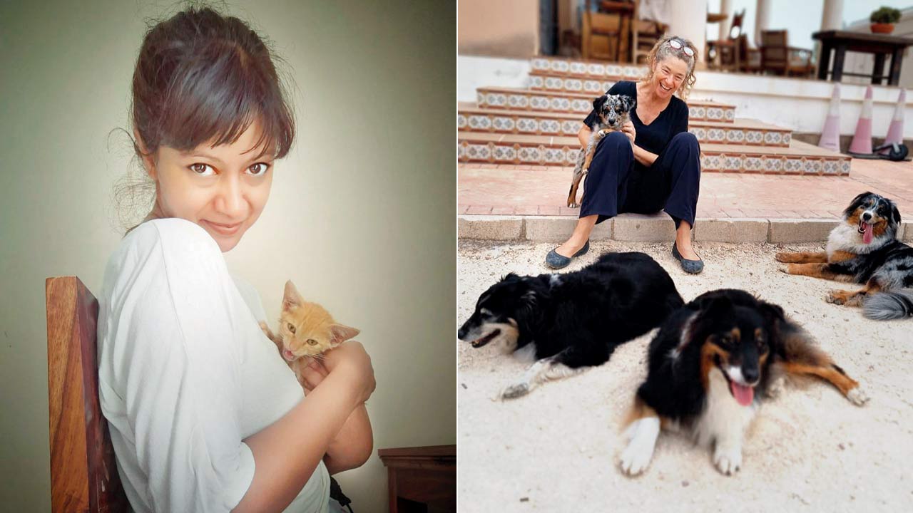Prarthana Banikya; (right) UK-based facilitator Kate Copeland