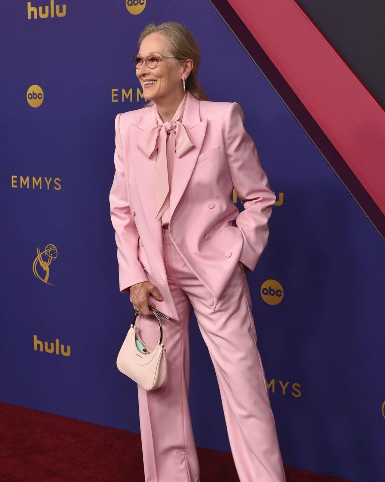 Veteran star Meryl Streep stole everyone's attention with her boss lady look at the red carpet. Decked up in a pink suit, 'The Devil Wears Prada' star greeted shutterbugs with a big smile. She elevated her subtle yet classic look with glasses and a mini bag