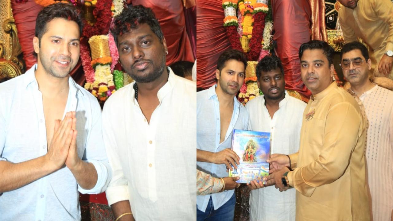 Varun Dhawan, Atlee walk barefoot to Lalbaughcha Raja to seek blessings, watch video