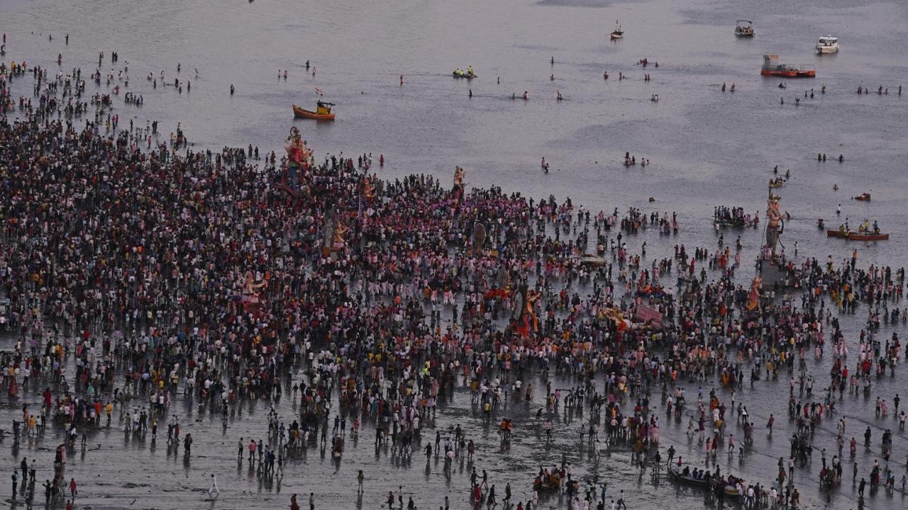 Processions from various parts of Mumbai, including Fort, Mazgaon, Byculla, Dadar, and Chembur, will make their way towards the Arabian Sea and other water bodies for the final immersion, marking the end of this year's festivities