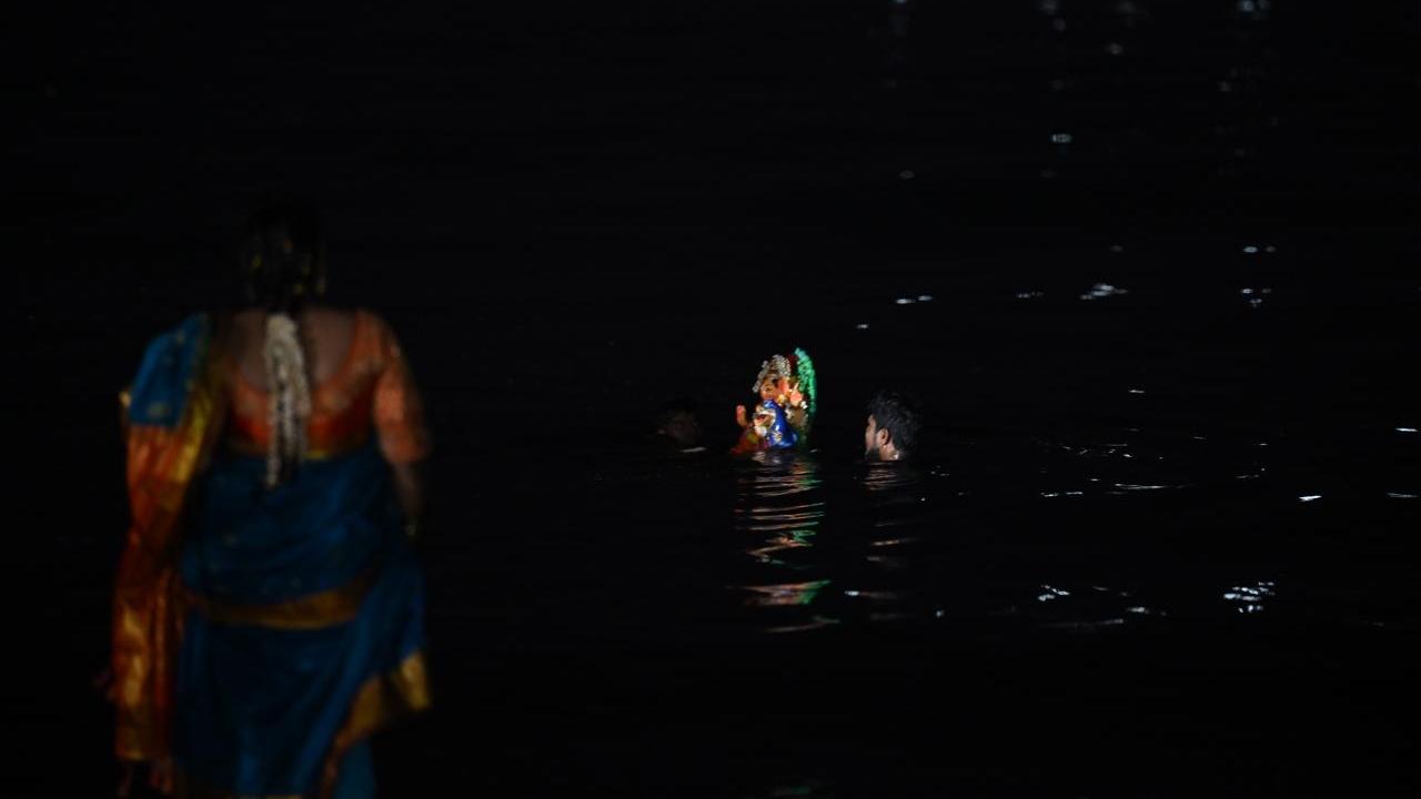 Traditional 'dhol-tasha' (drum) troupes accompanied the processions which began in the morning