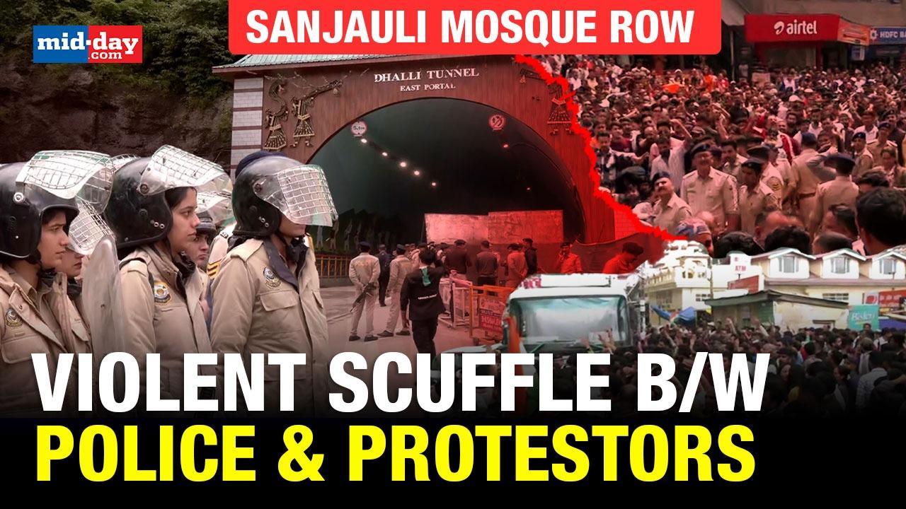 Sanjauli Mosque Row: Big scuffle between police & protestors in Shimla