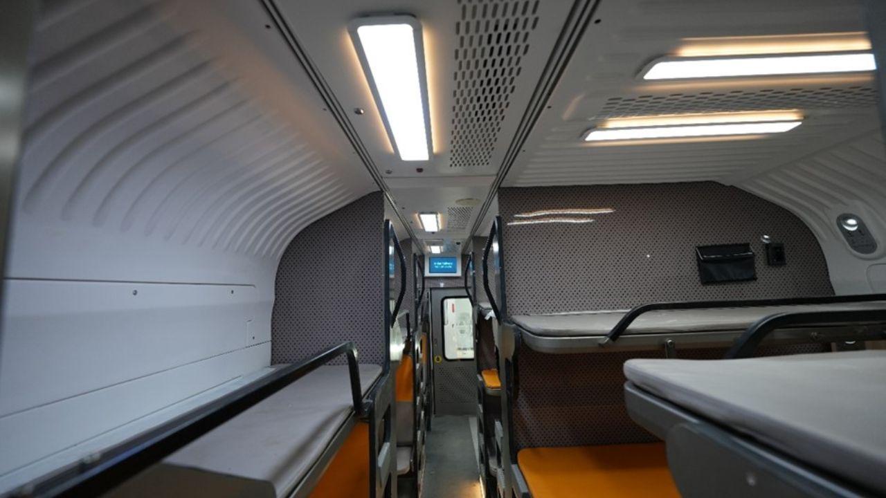 Inside photo of the new sleeper Vande Bharat train/ Sourced Photo