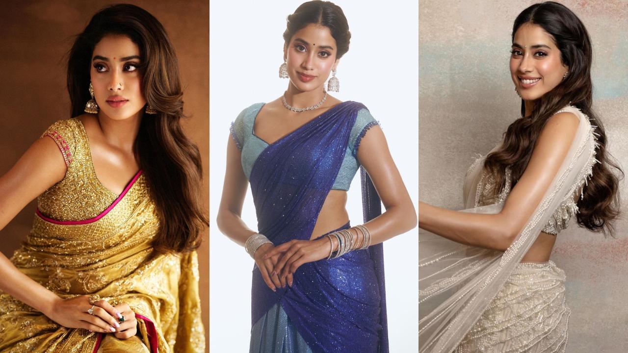 In Pics: Janhvi Kapoor turns Thangam for Devara-Part 1 promotions
