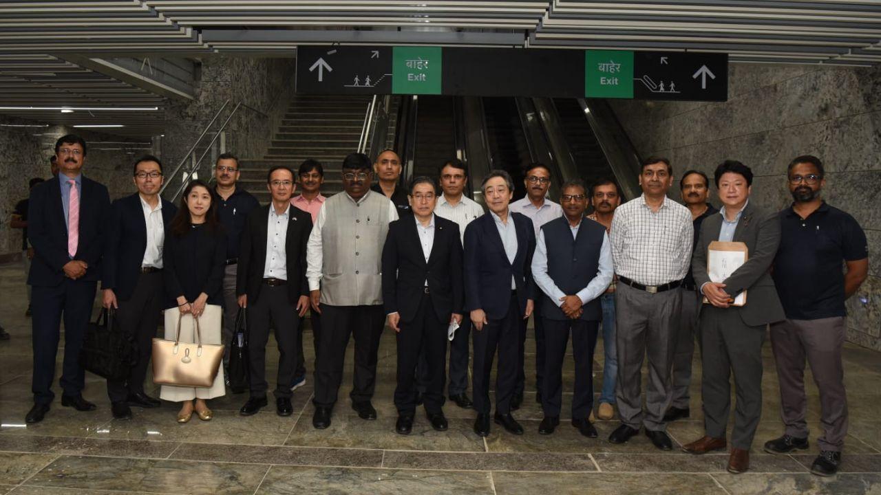 Japanese delegation visits BKC station of Mumbai Metro 3