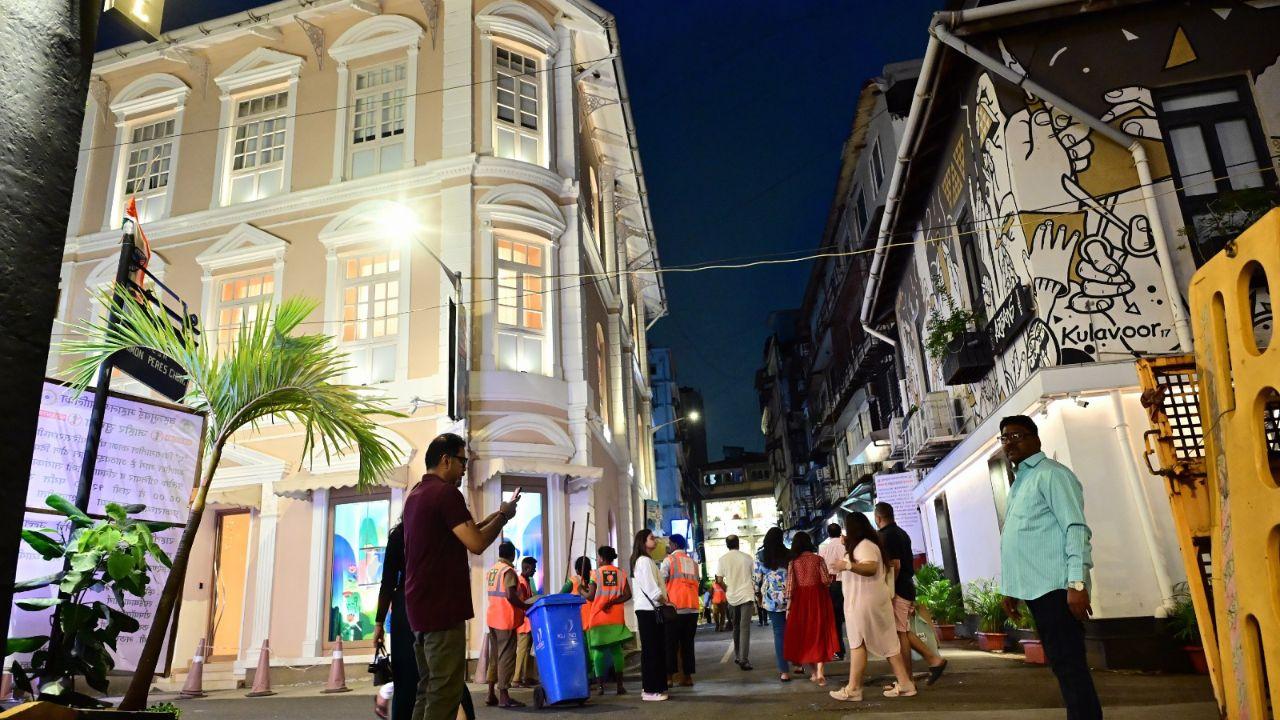 The vehicle-free zone in Kala Ghoda is being implemented on a trial basis during weekends to assess public response. 