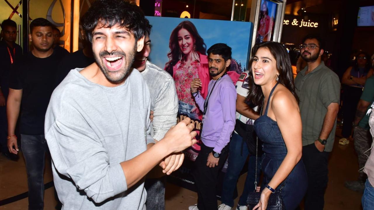 Exes Kartik Aaryan, Sara Ali Khan reunite at 'Call Me Bae' screening