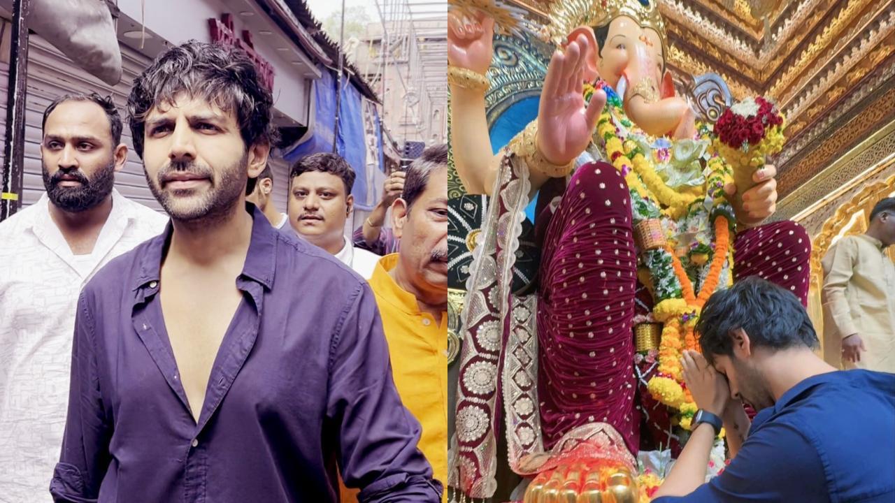 Kartik Aaryan visits Lalbaugcha Raja to seek blessings on Ganesh Chaturthi