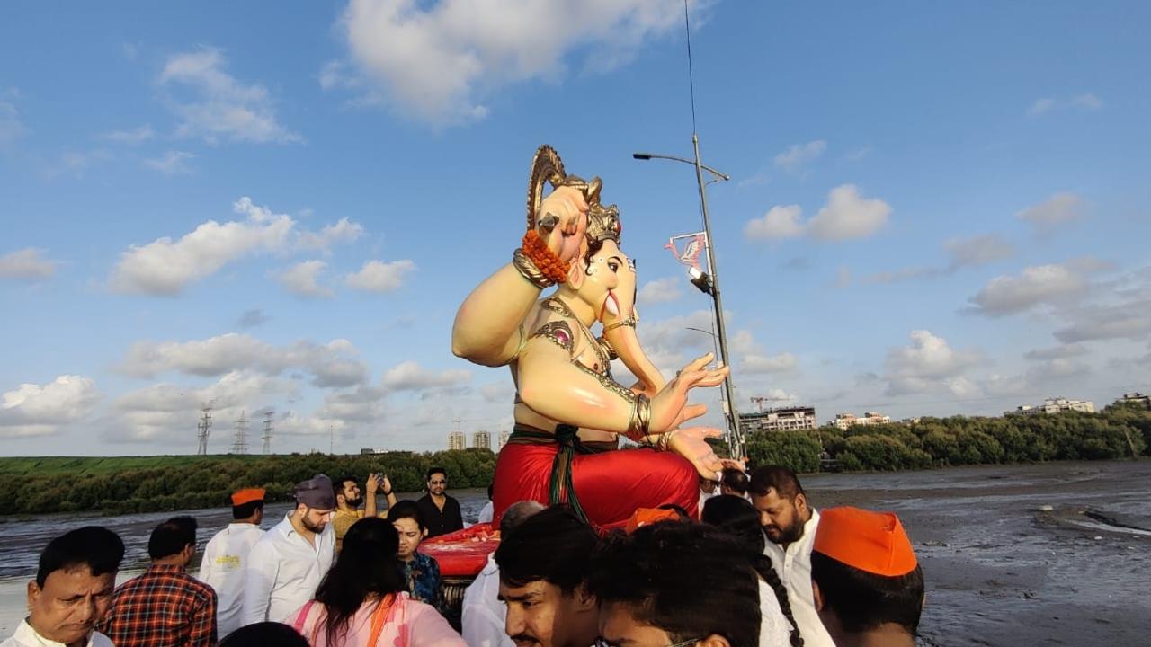 Of the idols immersed in the sea, lakes and artificial ponds in the city by 6 pm, 7,227 were household Ganapatis, 300 belonged to 'sarvajanik mandals' (community groups) and about 50 were of Goddess Gauri