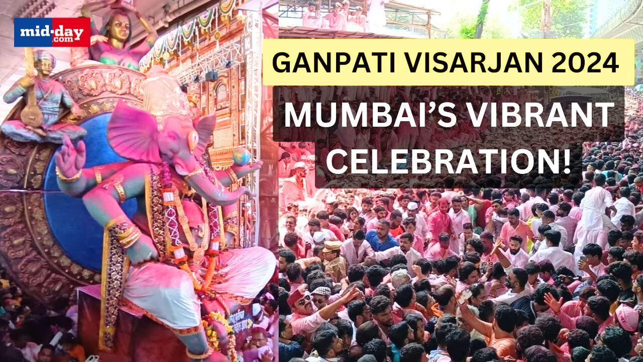 Ganpati Visarjan 2024: Mumbaikars celebrate in Lalbaug with unmatched energy