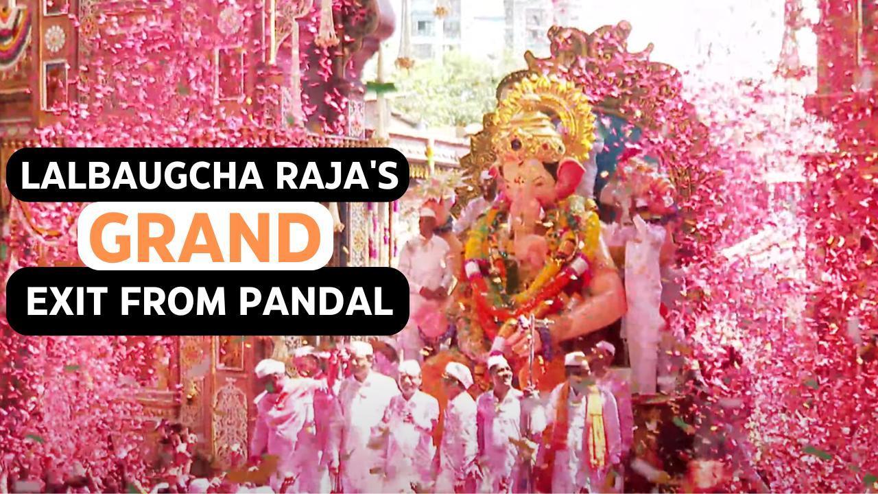 Ganesh Visarjan 2024: Lalbaugcha Raja's massive exit from Pandal - WATCH