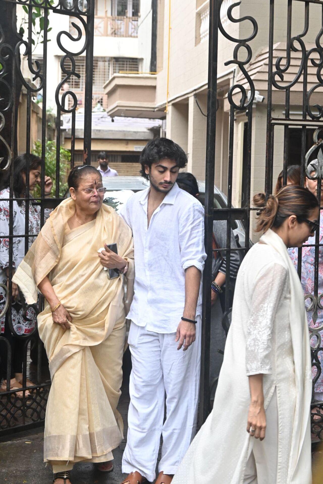 Joyce Arora, mother of Malaika, was seen breaking down in tears as she headed for the last rites of her former husband