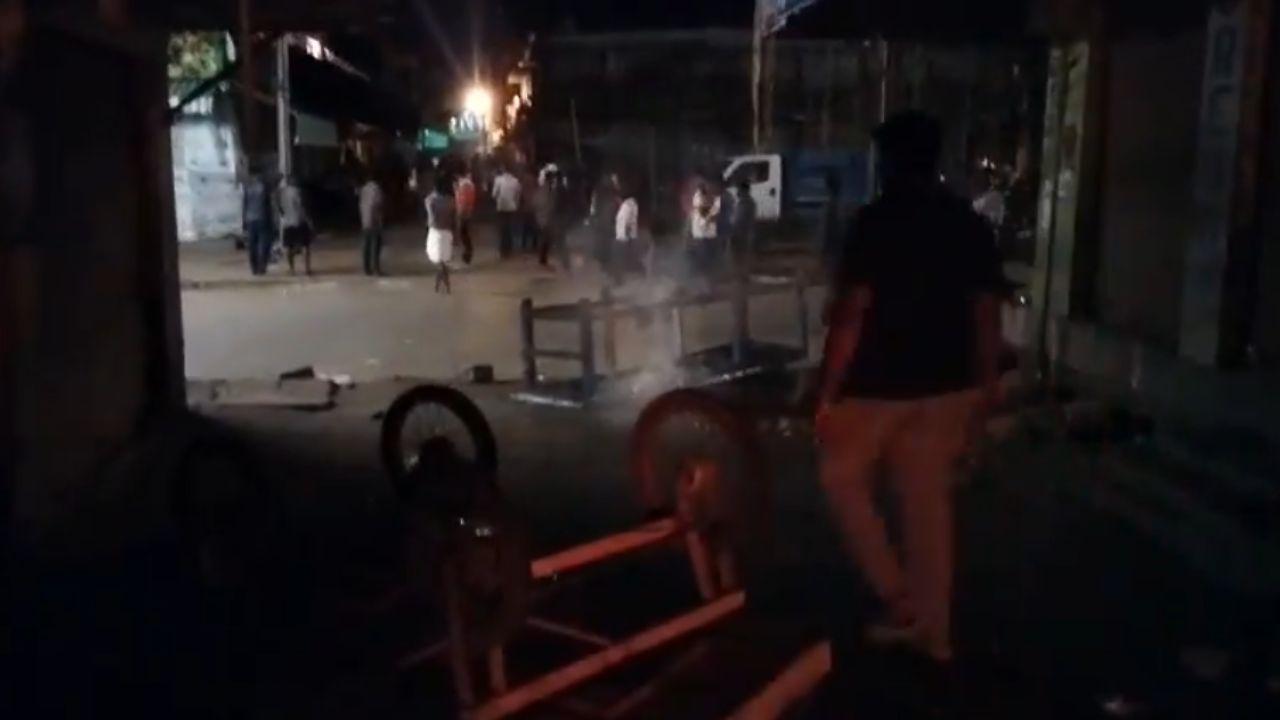 The violence broke out when an argument escalated between two groups during a procession. Stone pelting led to minor injuries to two policemen and some civilians.