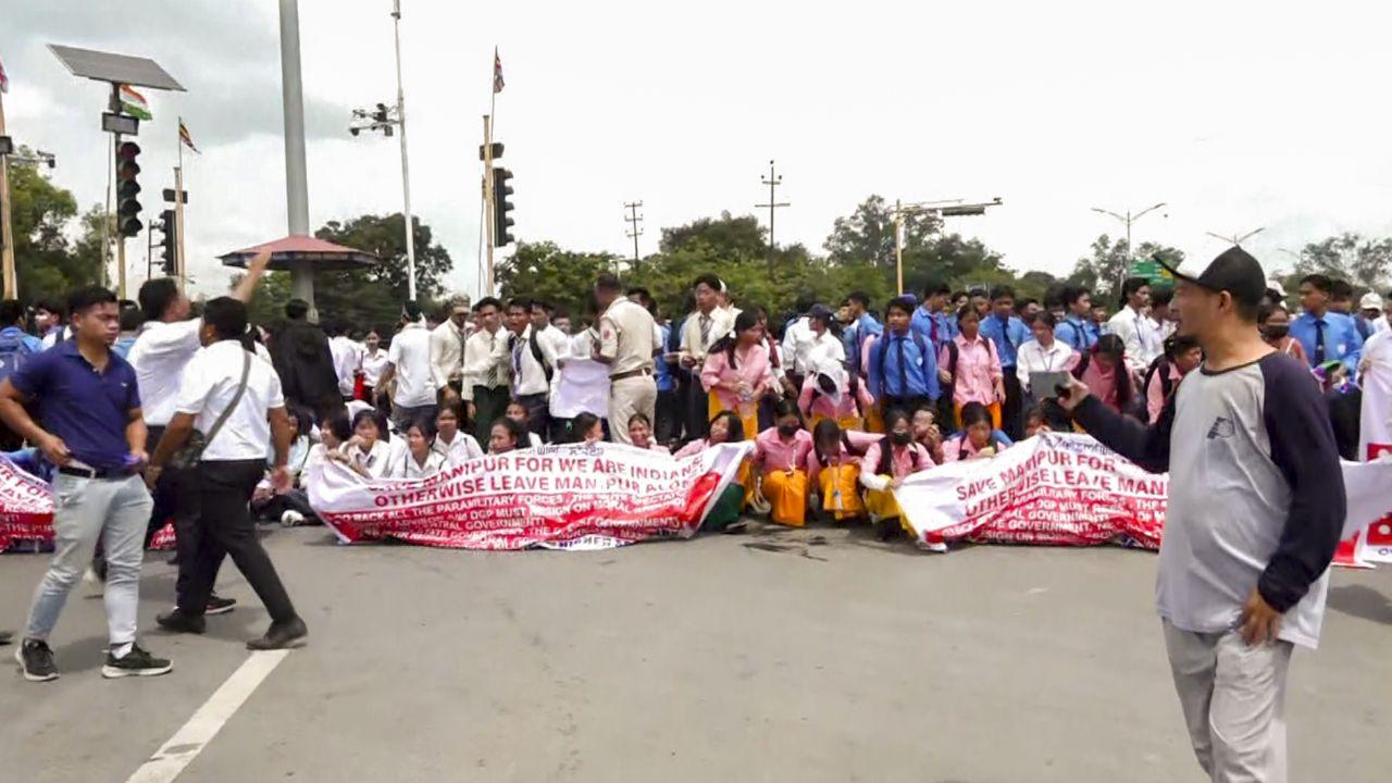 A curfew was imposed in the state capital, Imphal, on Tuesday afternoon following the clashes between students and security forces. It continues today with police patrolling the town to prevent further unrest.