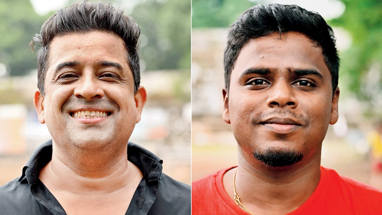 St Anthony’s U-16 football team manager Ronnie D’Souza (left) and coach Prince Anandaraj