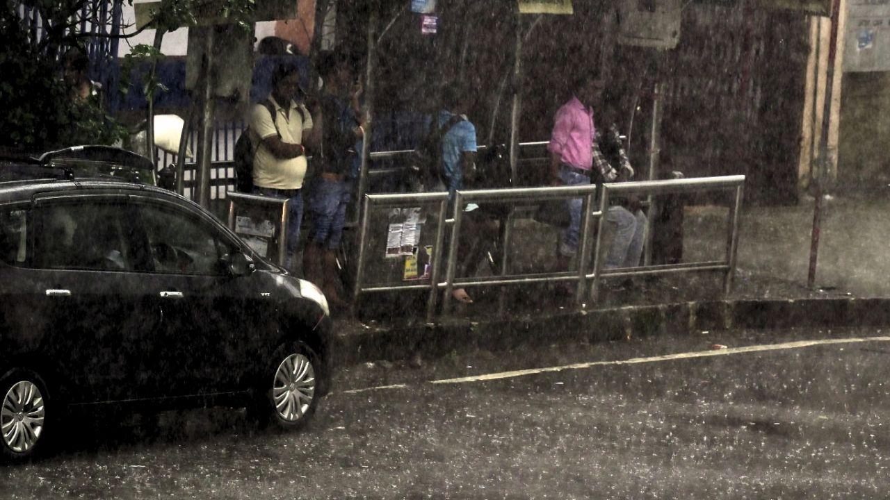 On Friday morning, it began pouring down heavily after rains lulled on Thursday and fog settled over the city. 