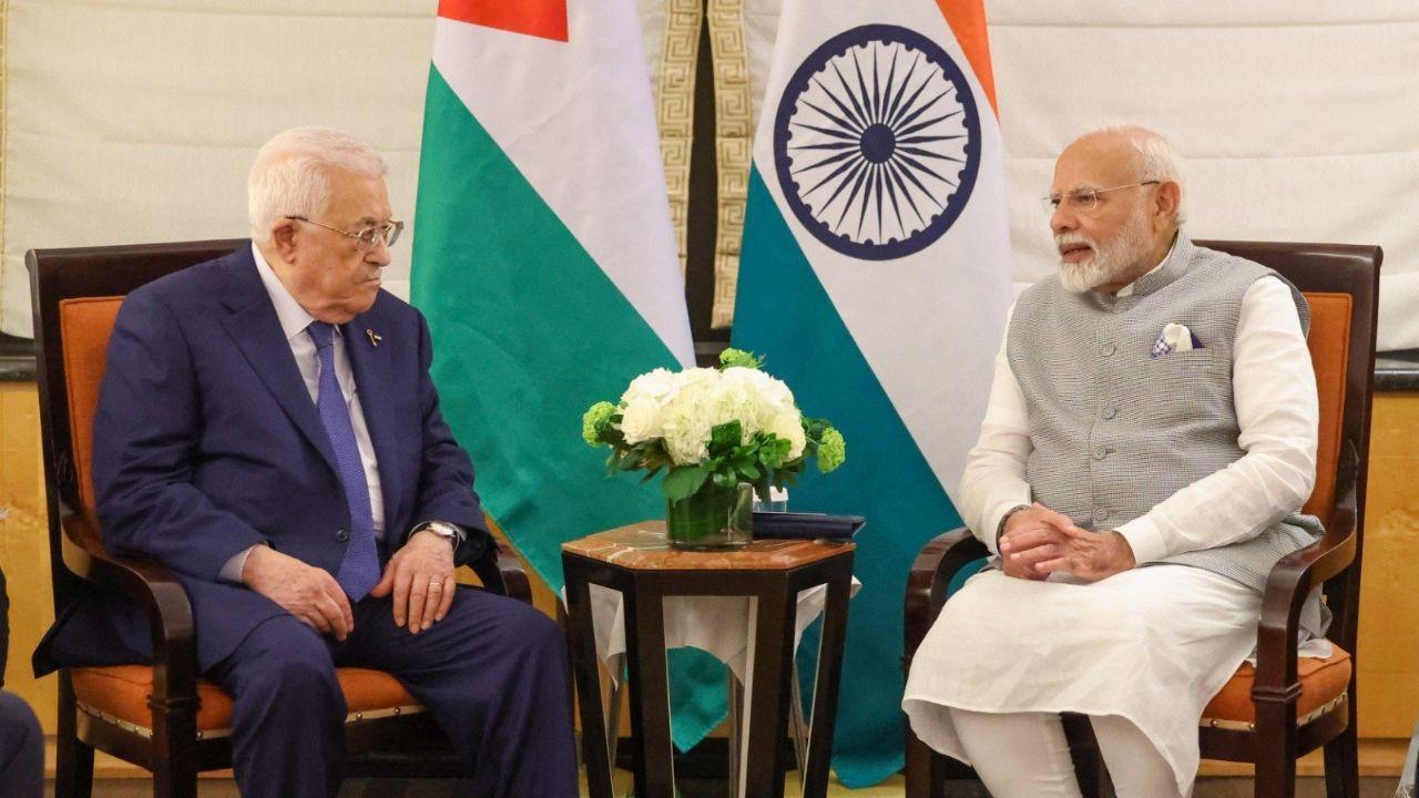 PM Modi meets Palestinian President Abbas; expresses deep concern at humanitarian situation in Gaza