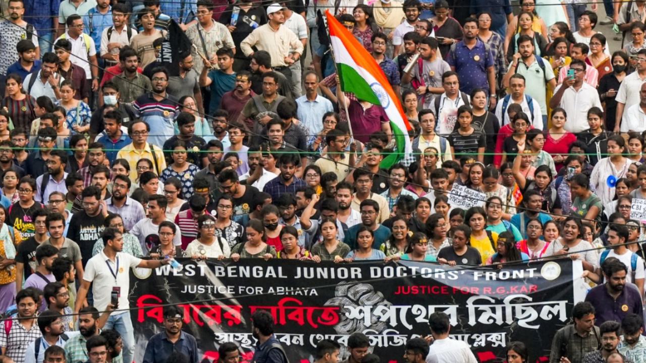 Thousands of people from all the sections of society on Friday took part in a rally from Highland Park in the southern fringes of the city, demanding justice for the 31-year-old doctor who was raped and murdered in state-run RG Kar hospital on August 9