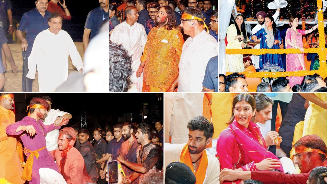 Mukesh Ambani; Anant Ambani; Radhika Merchant and Nita Ambani; Veer Pahariya; Shanaya Kapoor 