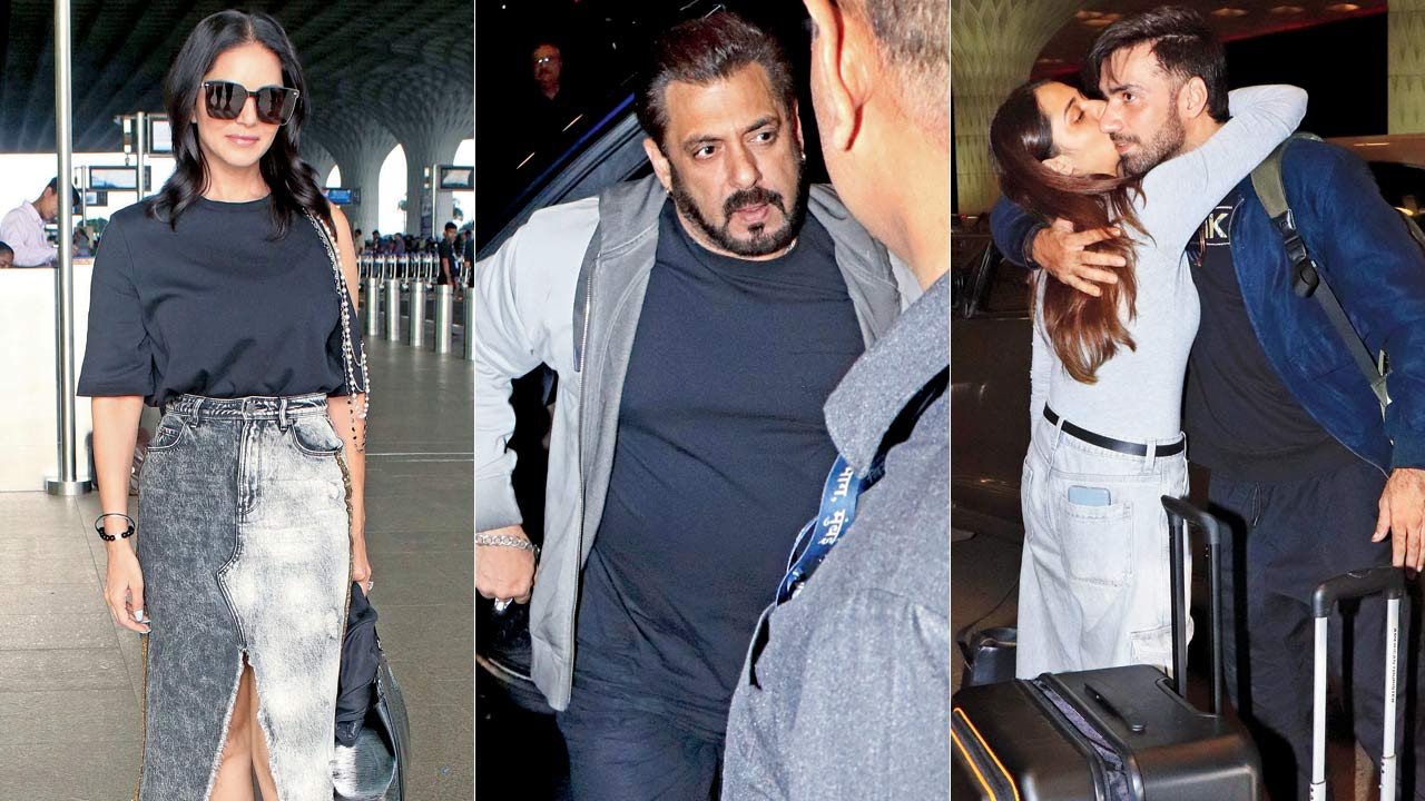 Baby doll: Sunny Leone; Bhai in the house: Salman Khan; Kissing goodbye: Avinash Tiwary with sister Swati Tiwary