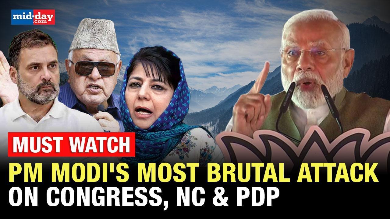 WATCH: PM Modi's brutal attack on Congress, NC & PDP in Srinagar