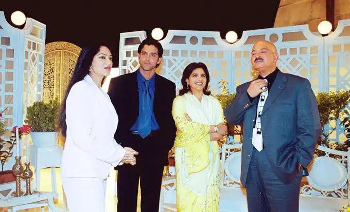 The Roshan family on the sets of Rendezvous with Simi Garewal.