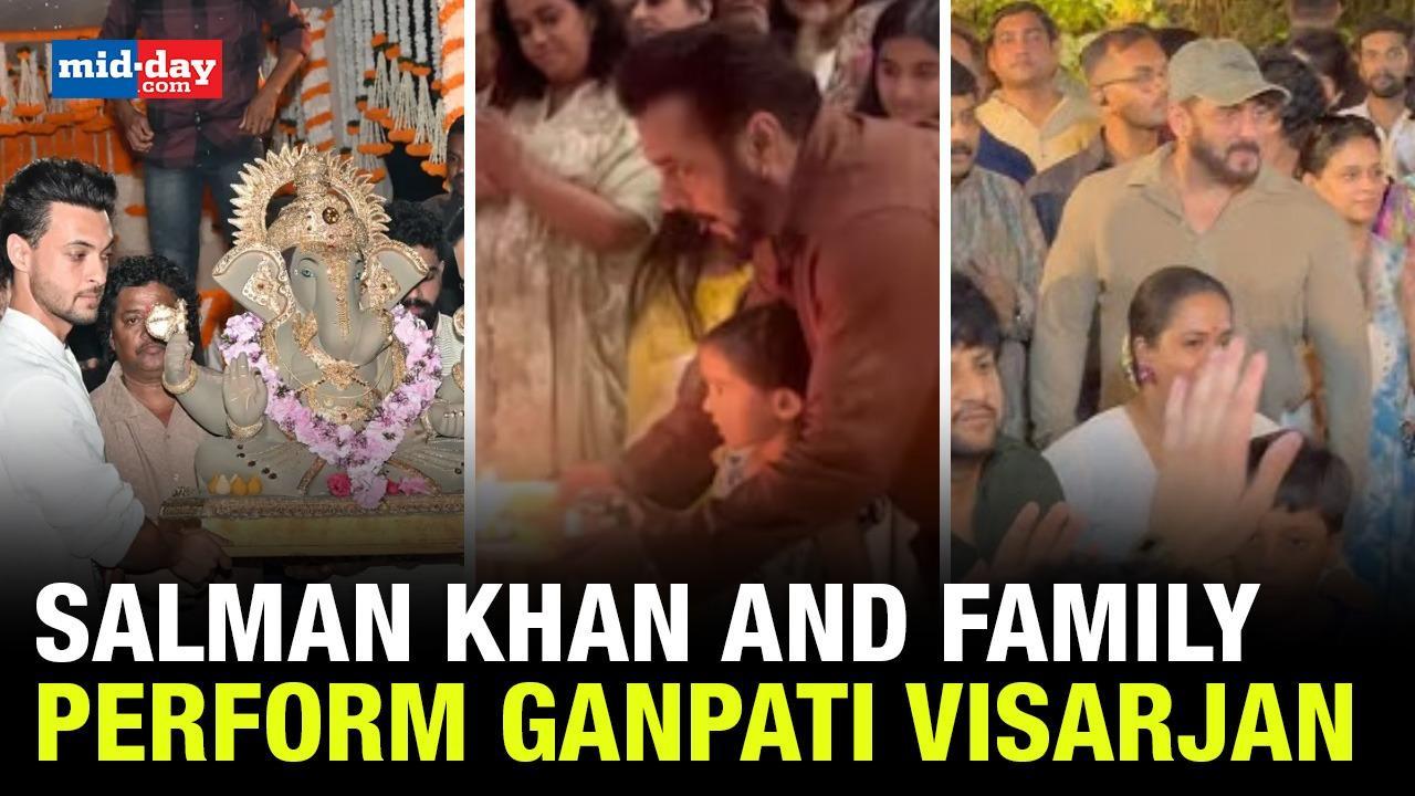 Salman Khan and family bid adieu to Ganpati Bappa in style 