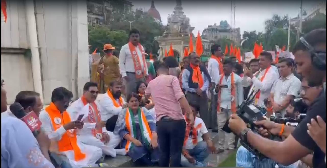 Shivaji Maharaj statue incident: MVA leaders gather at Hutatma Chowk, will hold protest march till Gateway of India 