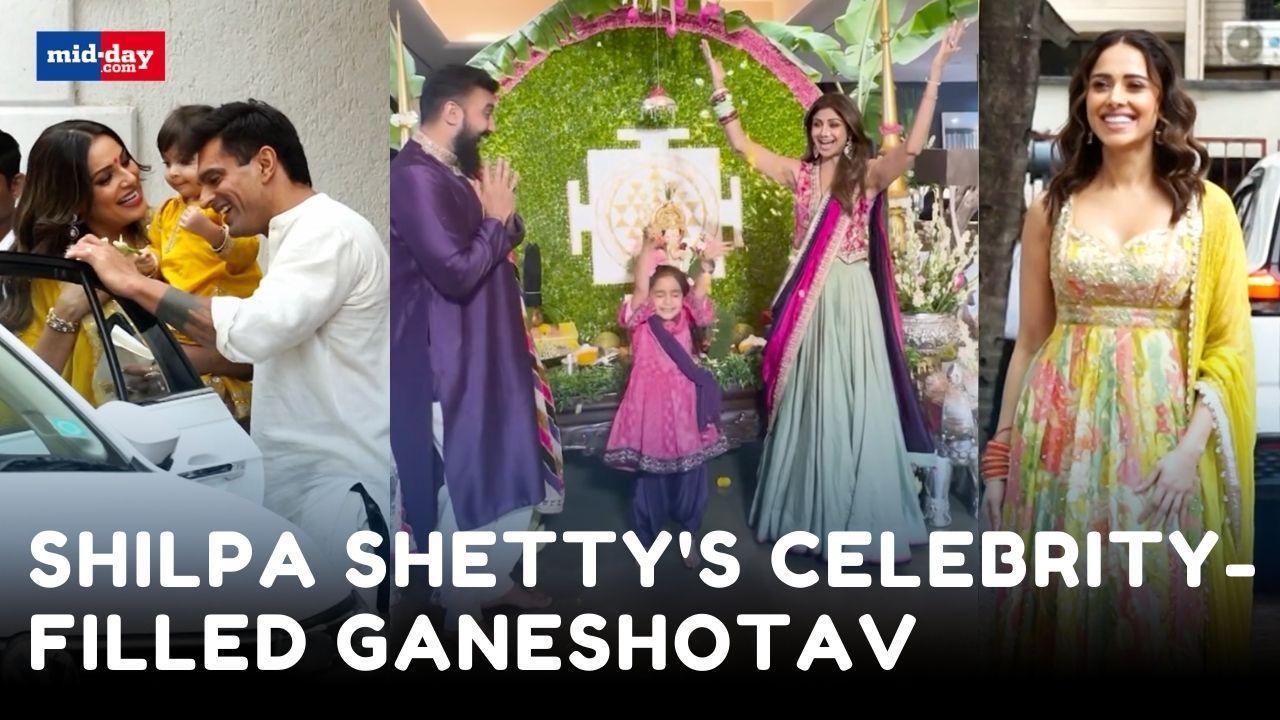 Bollywood stars unite at Shilpa Shetty's house to seek Bappa's divine presence