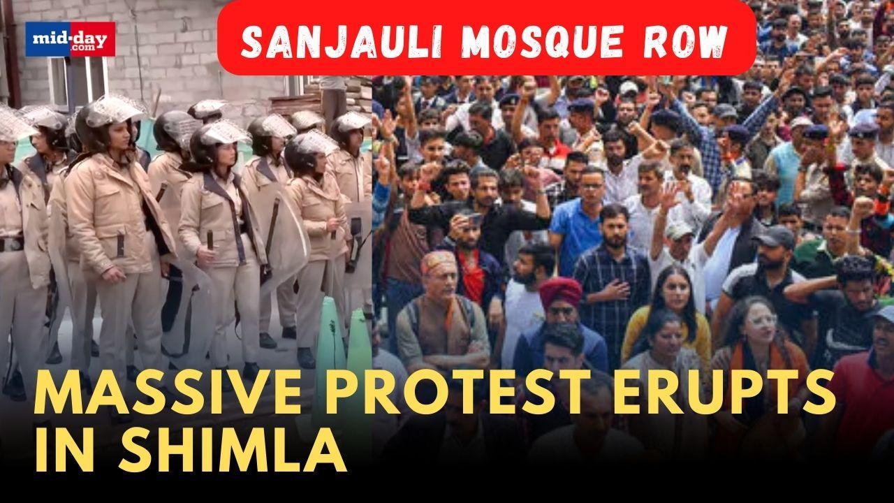  Sanjauli Mosque Row: Massive protests on streets of Shimla - WATCH