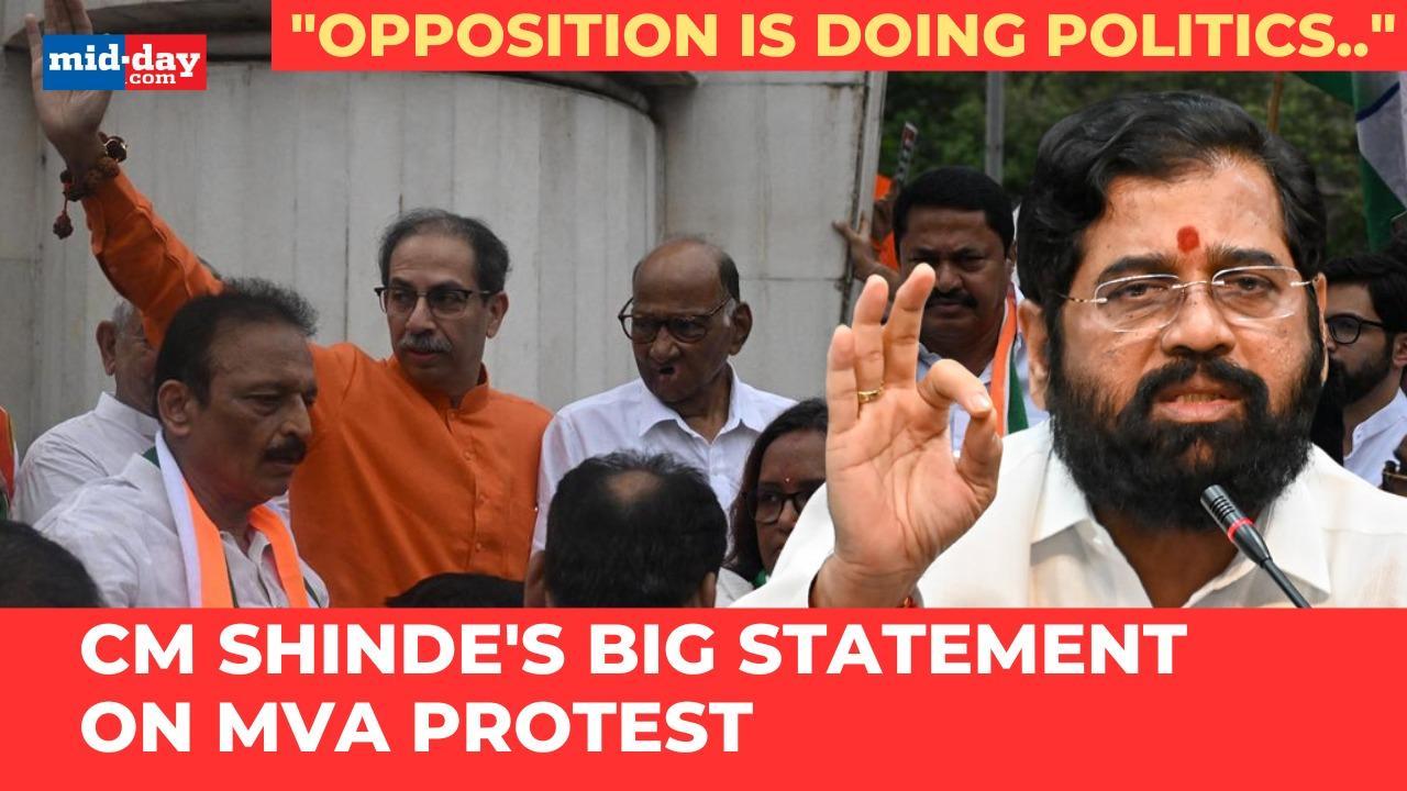 Shivaji statue collapse: Maharashtra CM Eknath Shinde slams MVA protests