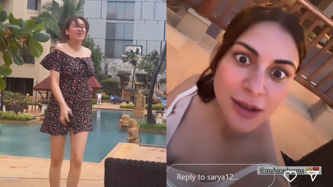 Fun-filled Monday! Shraddha Arya and Mahina Sharma head out for a fun getaway