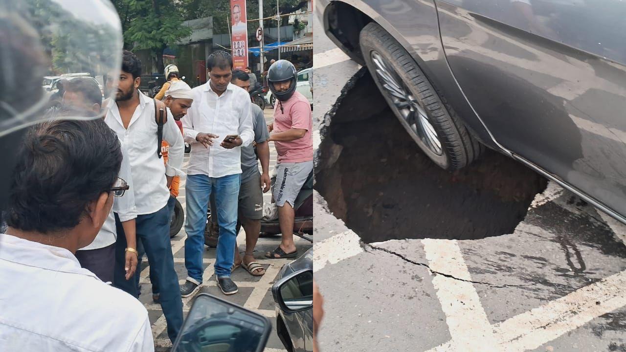 Mumbai: Portion of road, outside Siddhivinayak Temple, caves in; traffic hit