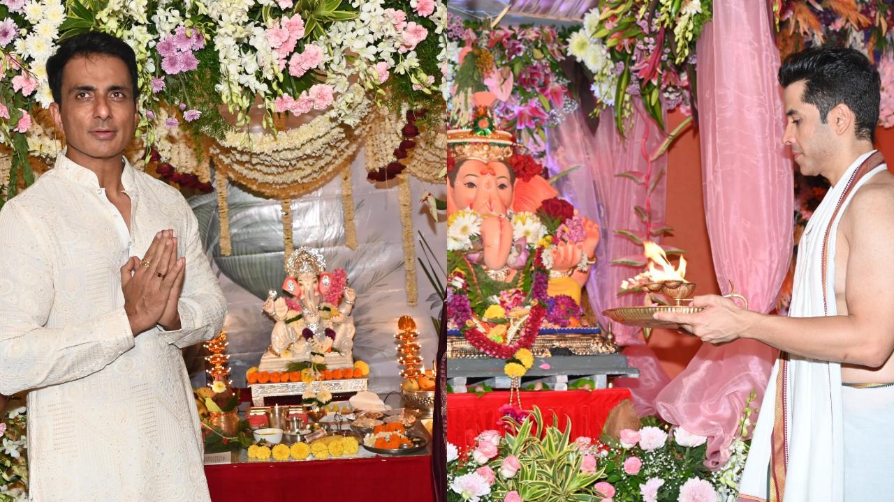PICS: Tusshar Kapoor and Sonu Sood bring home Bappa on Ganesh Chaturthi